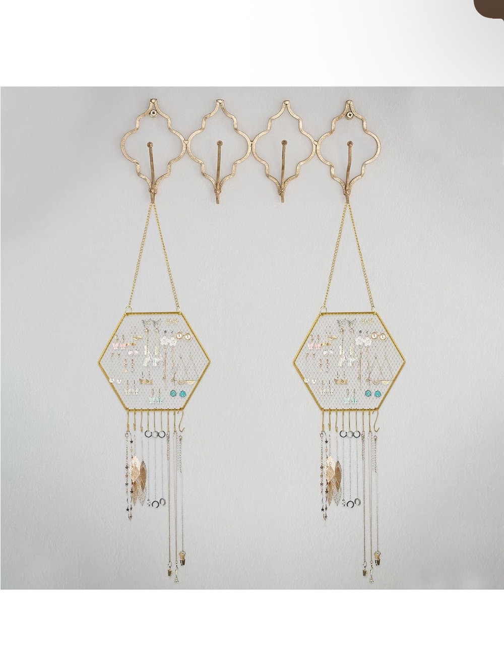 Hexagon Gold Jewelry Organizer Display Rack - Women Jewelry - Picture 4 of 4